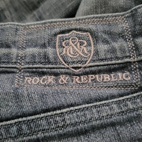 Rock & Republic Women's Jeans Size 31R&R Logo on back with embroidered pockets - Picture 5 of 9